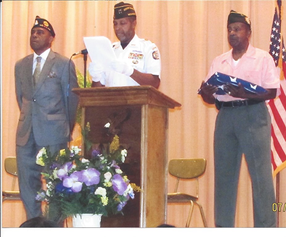 Sunday Morning Memorial Tribute to UC fallen veterans: Left to Right: John Miles, Rudolph Wade, Glen Knighten