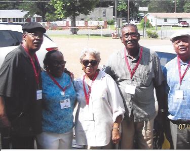 Friday Reception - Left to Right: Johnny Hearns, Ida Partman Yearby, Margaret Davis, Marshall Davis, Jr. Walter Roquemore