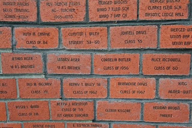 Just a few of the Memorial Bricks included in the Memorial Wall