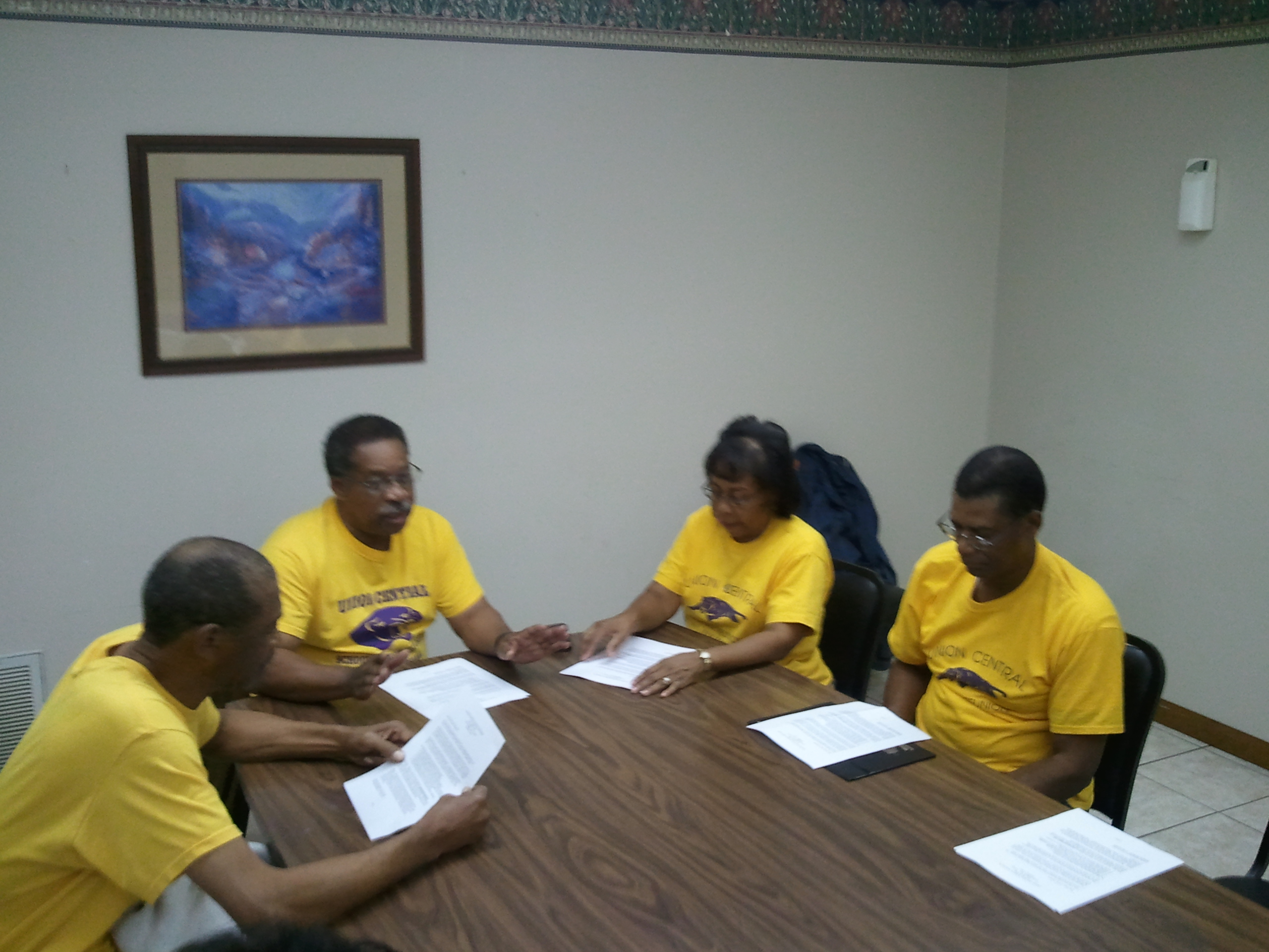 Melvin, Charles, Dorothy, and James  giving one final review.